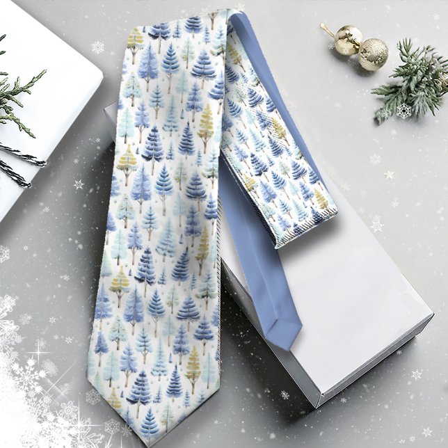 Blue Gold Christmas Pattern#26 ID1009 Neck Tie (Creator Uploaded)