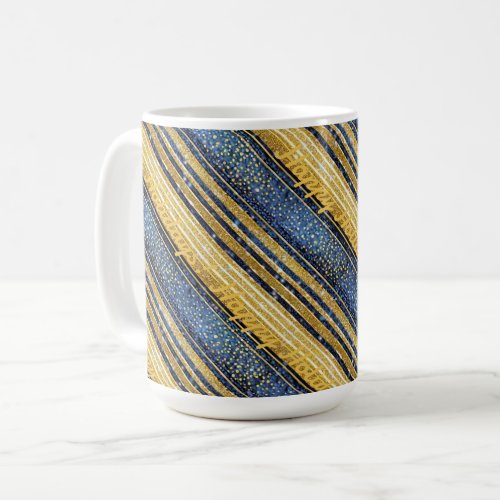Blue Gold Christmas Pattern28 ID1009 Coffee Mug
