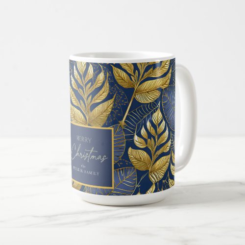 Blue Gold Christmas Pattern29 ID1009 Coffee Mug