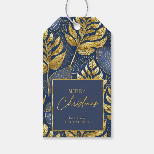 Blue Gold Christmas Pattern29 ID1009 Gift Tags