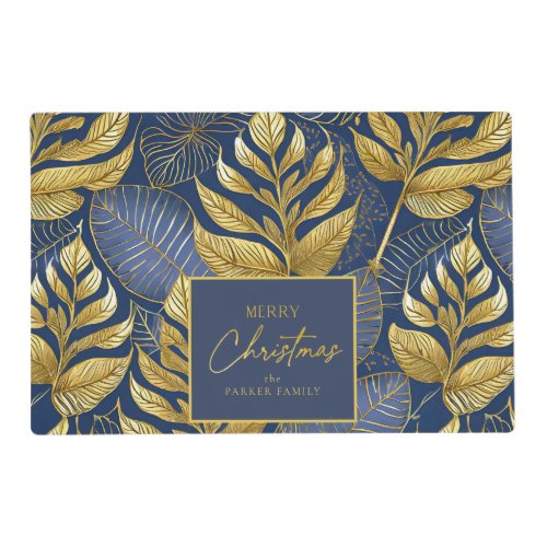 Blue Gold Christmas Pattern29 ID1009 Placemat