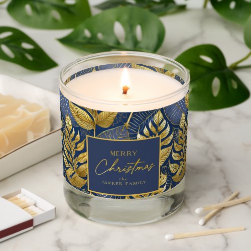 Blue Gold Christmas Pattern29 ID1009 Scented Candle