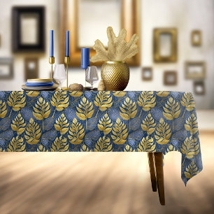 Blue Gold Christmas Pattern#29 ID1009 Tablecloth