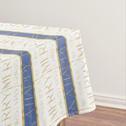 Blue Gold Christmas Pattern35 ID1009 Tablecloth