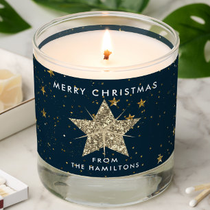 Blue & Gold Christmas Star Gift Scented Candle