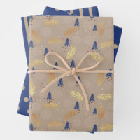 Elegant Golden Black White Luxury Christmas Gift Wrapping Paper