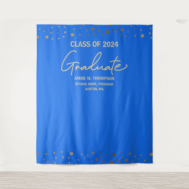 BLUE Gold Class of 2024 backdrop graduation (Front)