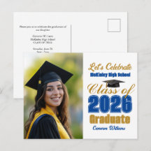 Blue Gold Class of 2026 Photo Graduation Party