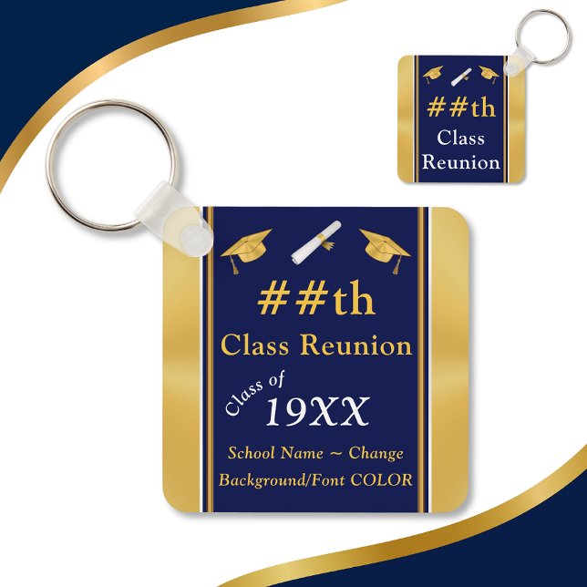 Blue, Gold, Class Reunion Favors, Class Reunion Keychain (Creator Uploaded)