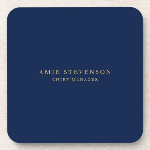 Blue Gold Colors Professional Classical Plain Beverage Coaster