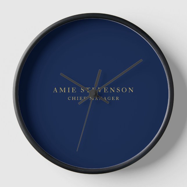 Blue Gold Colors Professional Classical Plain Clock (Front)