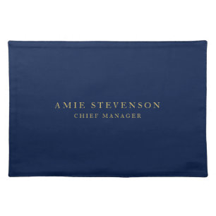 Blue Gold Colors Professional Classical Plain Cloth Placemat
