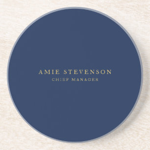 Blue Gold Colors Professional Classical Plain Coaster