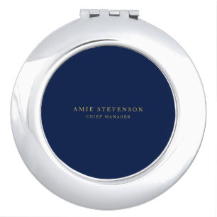 Blue Gold Colors Professional Classical Plain Compact Mirror