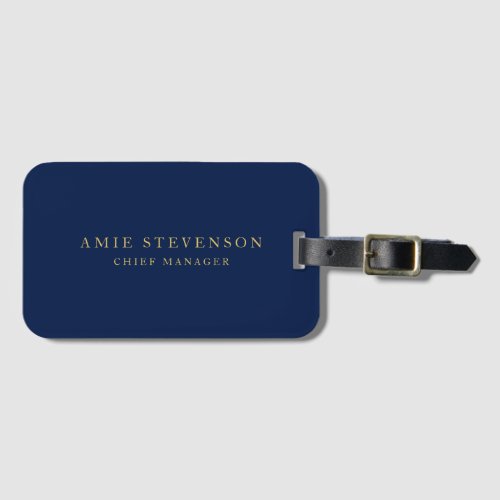 Blue Gold Colors Professional Classical Plain Luggage Tag