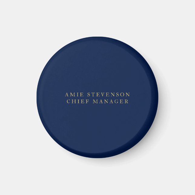 Blue Gold Colors Professional Classical Plain Magnet (Front)
