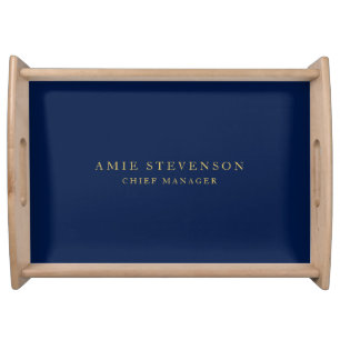 Blue Gold Colors Professional Classical Plain Serving Tray