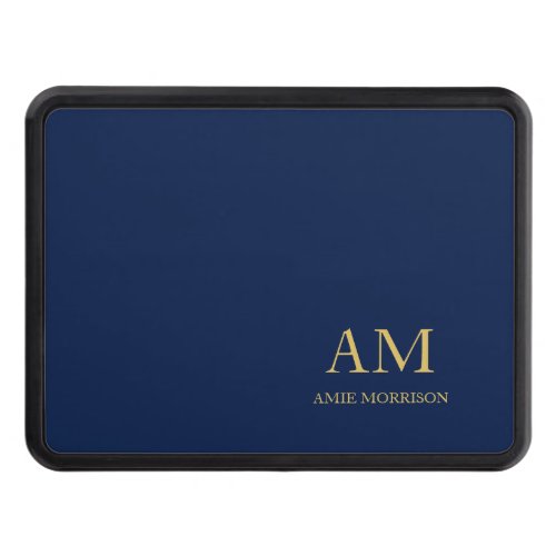 Blue Gold Colors Professional Initial Letters Name Hitch Cover