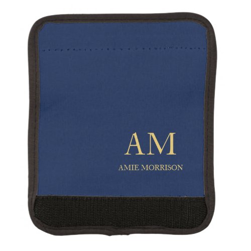 Blue Gold Colors Professional Initial Letters Name Luggage Handle Wrap