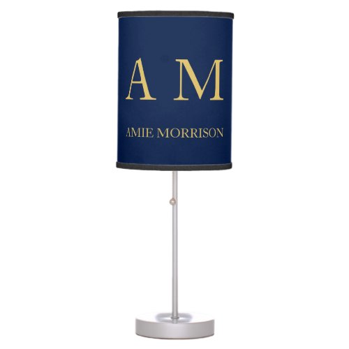 Blue Gold Colors Professional Initial Letters Name Table Lamp