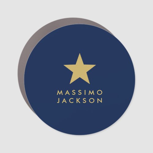 Blue Gold Colors Professional Trendy Gold Star Car Magnet