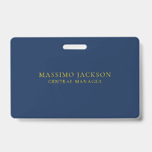 Blue Gold Colors Professional Trendy Minimalist Badge