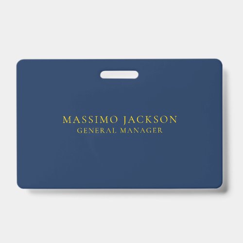 Blue Gold Colors Professional Trendy Minimalist Badge