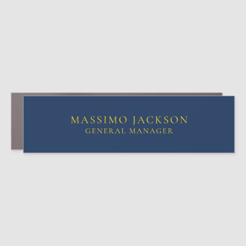 Blue Gold Colors Professional Trendy Minimalist Car Magnet
