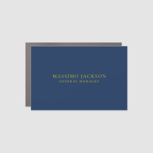Blue Gold Colors Professional Trendy Minimalist Car Magnet