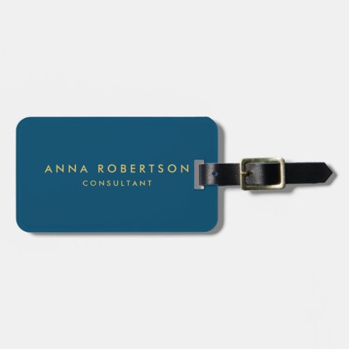 Blue Gold Colors Professional Trendy Minimalist Luggage Tag