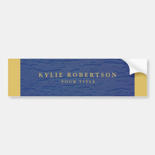 Blue Gold Colors Professional Trendy Modern Bumper Sticker
