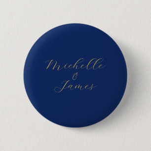 Blue & Gold Colors Professional Trendy Modern Name Button