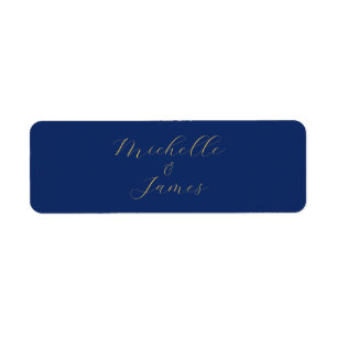 Blue & Gold Colors Professional Trendy Modern Name Label