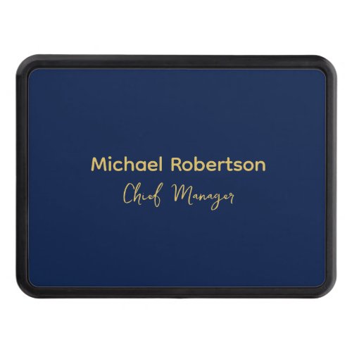 Blue Gold Colors Professional Trendy Modern Plain Hitch Cover