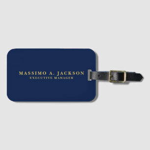 Blue Gold Colors Professional Trendy Modern Plain Luggage Tag
