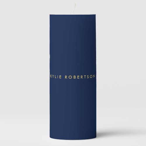 Blue Gold Colors Professional Trendy Modern Plain Pillar Candle