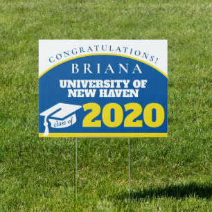 Blue Gold Congratulations 2020 Graduation Sign