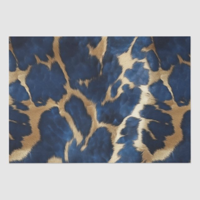 Blue Gold Cowhide Tissue Paper (Front)