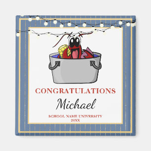 Blue Gold Crawfish Boil Graduation Party Magnet
