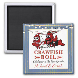 Blue Gold Crawfish Boil Newlywed or Engagement Magnet