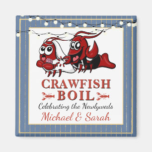 Blue Gold Crawfish Boil Newlywed or Engagement Magnet