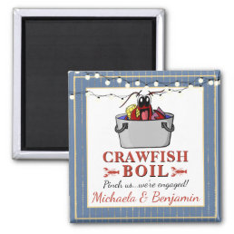 Blue Gold Crawfish Boil Special Event Engagement Magnet