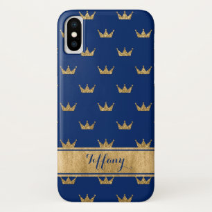 Blue, Gold Crowns Case-Mate iPhone X Case