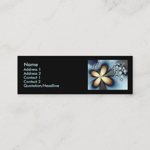 Customizable Blue Gold Cute Abstract Floral Business Card Templates