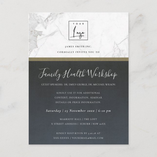 BLUE GOLD DAHLIA FLORAL WORKSHOP TALK EVENT INVITE (Front)