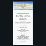 Blue Gold David Star Bar Mitzvah Ceremony Program<br><div class="desc">Give out these elegant ceremony program rack cards at your Jewish Bar Mitzvah or wedding. Modern yet elegant watercolor design in brush stroke blue colors, light to navy blue. Gold Star of David in middle with faux gold foil brush stroke. Modern script letters. Perfect for 13 year old son, boy....</div>