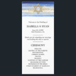 Blue Gold David Star Bar Mitzvah Ceremony Program<br><div class="desc">Give out these elegant ceremony program rack cards at your Jewish Bar Mitzvah or wedding. Modern yet elegant watercolor design in brush stroke blue colors, light to navy blue. Gold Star of David in middle with faux gold foil brush stroke. Modern script letters. Perfect for 13 year old son, boy....</div>