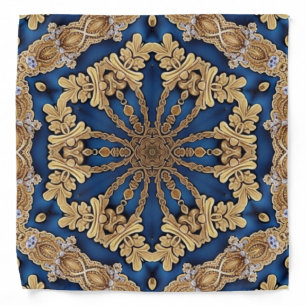 Blue Gold Decorative Bandana