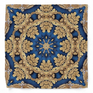 Blue Gold Decorative Bandana