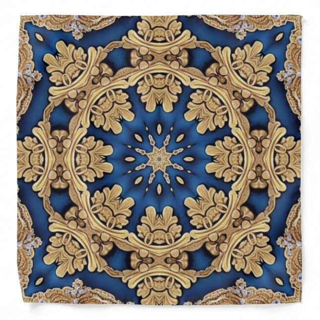 Blue Gold Decorative Bandana (Front)
